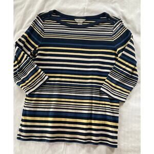 Christopher & Banks Striped boat neck top size medium